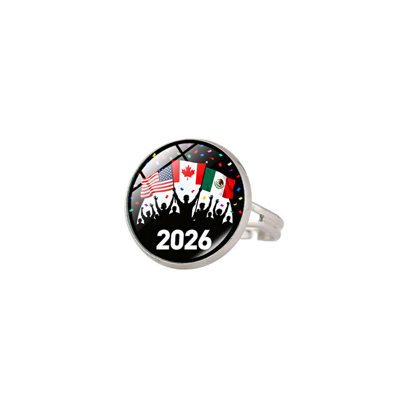 Vintage Sporty Geometric Alloy Plated Ring Unisex World Cup Trophy Pattern Jewelry