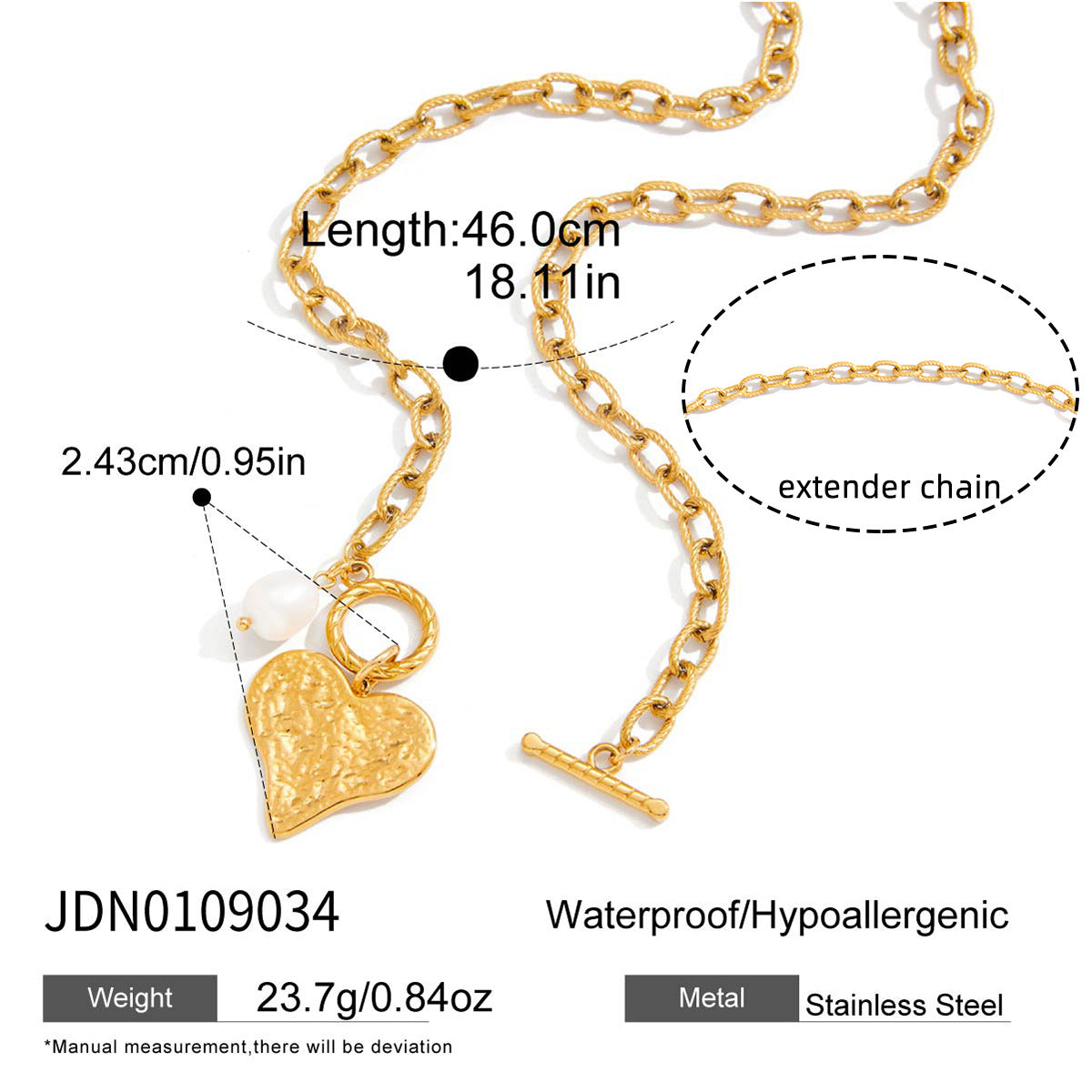 Collana con ciondolo a cuore geometrico in titanio e catena in acciaio inossidabile galvanizzato per donna