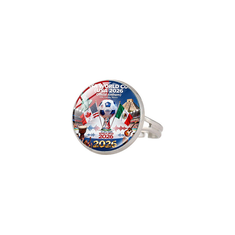 Vintage Sporty Geometric Alloy Plated Ring Unisex World Cup Trophy Pattern Jewelry
