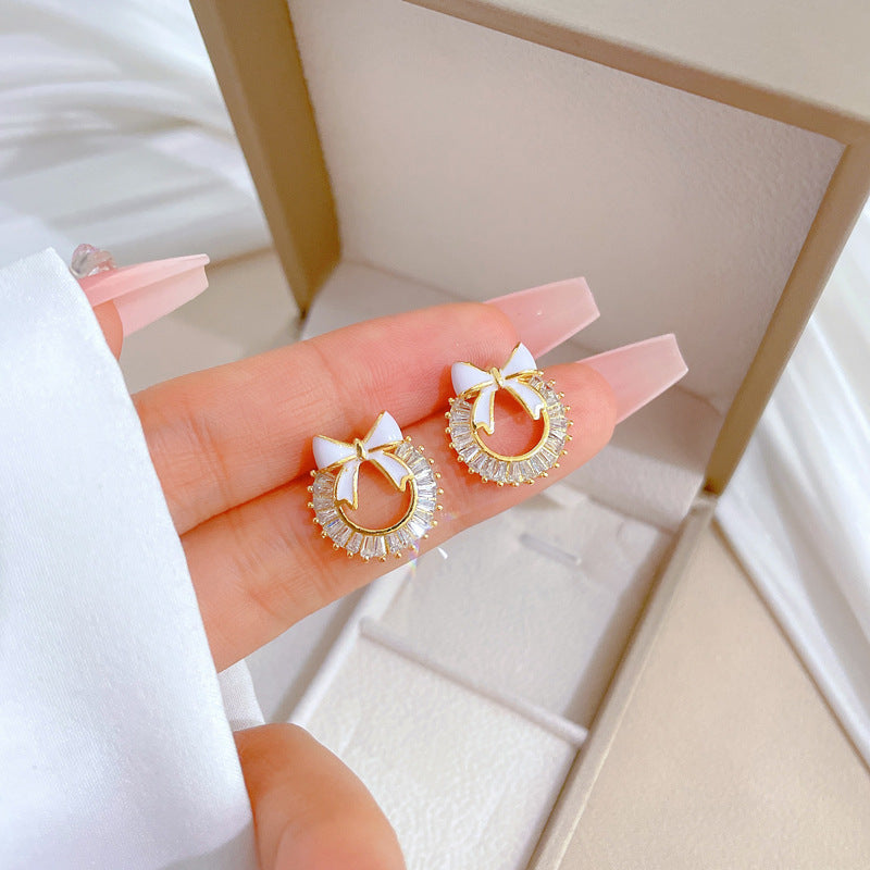 Geometric Stud Earrings for Women with Plated Copper Design, Elegant Long Tassel Drop Earrings, Sweet Style Jewelry