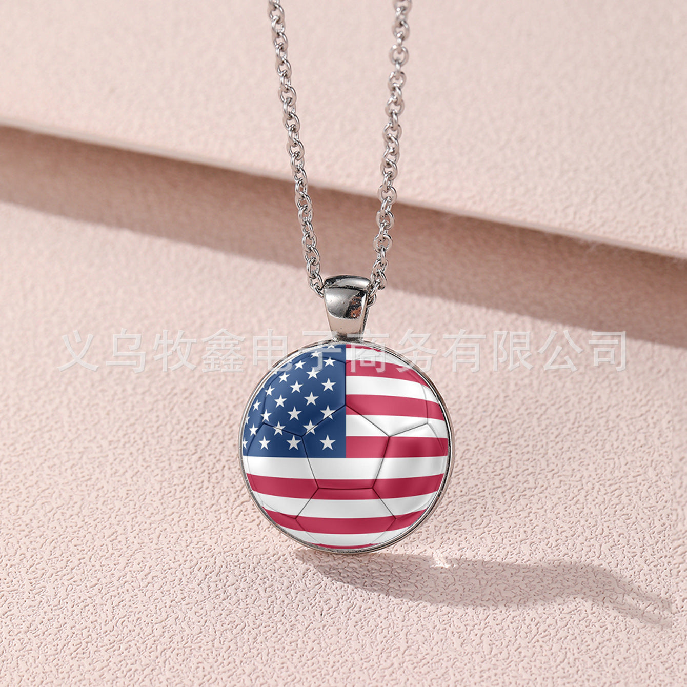 Geometric Cartoon Alloy Pendant Necklace Unisex World Cup Commemorative Jewelry