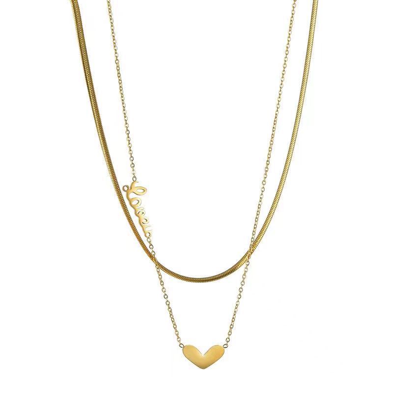 Elegant Heart-Shaped Titanium Steel Pendant Necklace for Women with Polished Finish and Minimalist Design