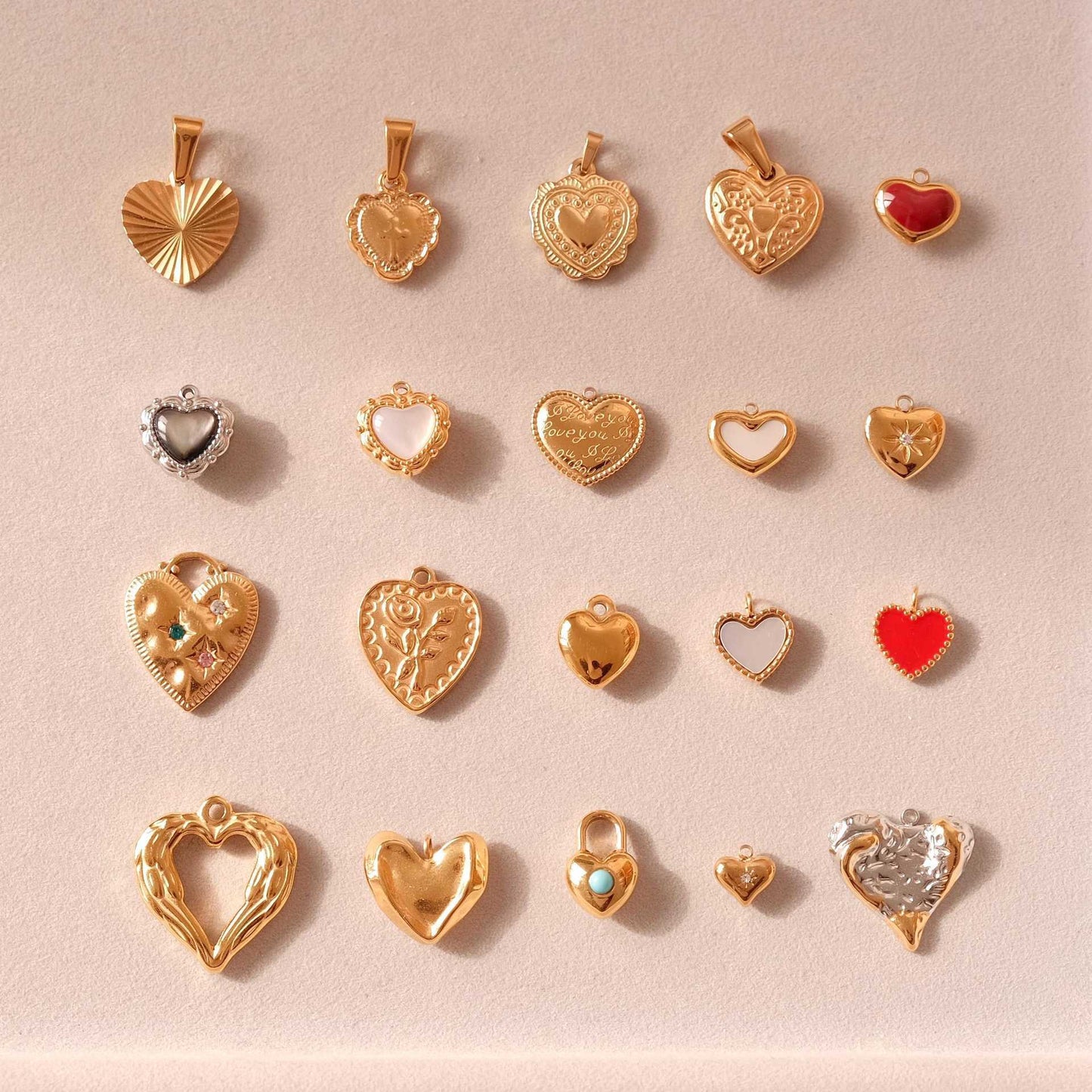 Minimalist Geometric Heart Stainless Steel 18K Gold PVD Plated DIY Charm Bar Necklace