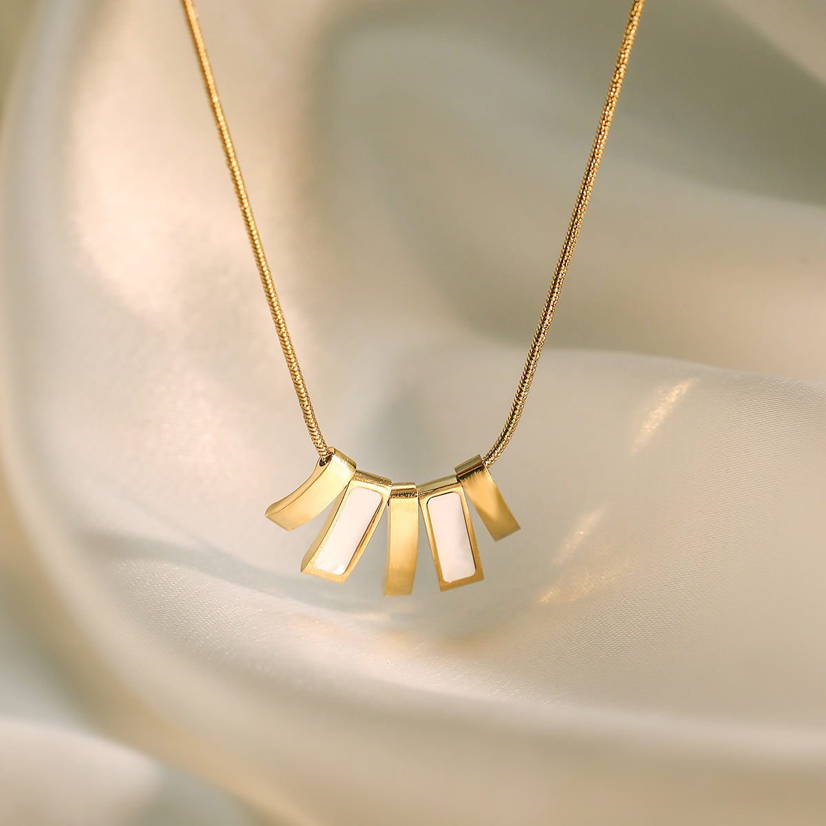 Minimalist Geometric Bear Pendant Necklace for Women in Titanium Steel with Irregular Design
