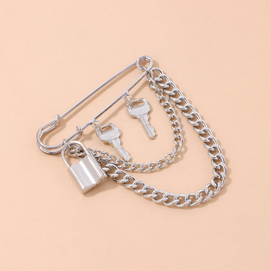 Minimalist Geometric Brooch Alloy Unisex Pin Jewelry for Men and Women