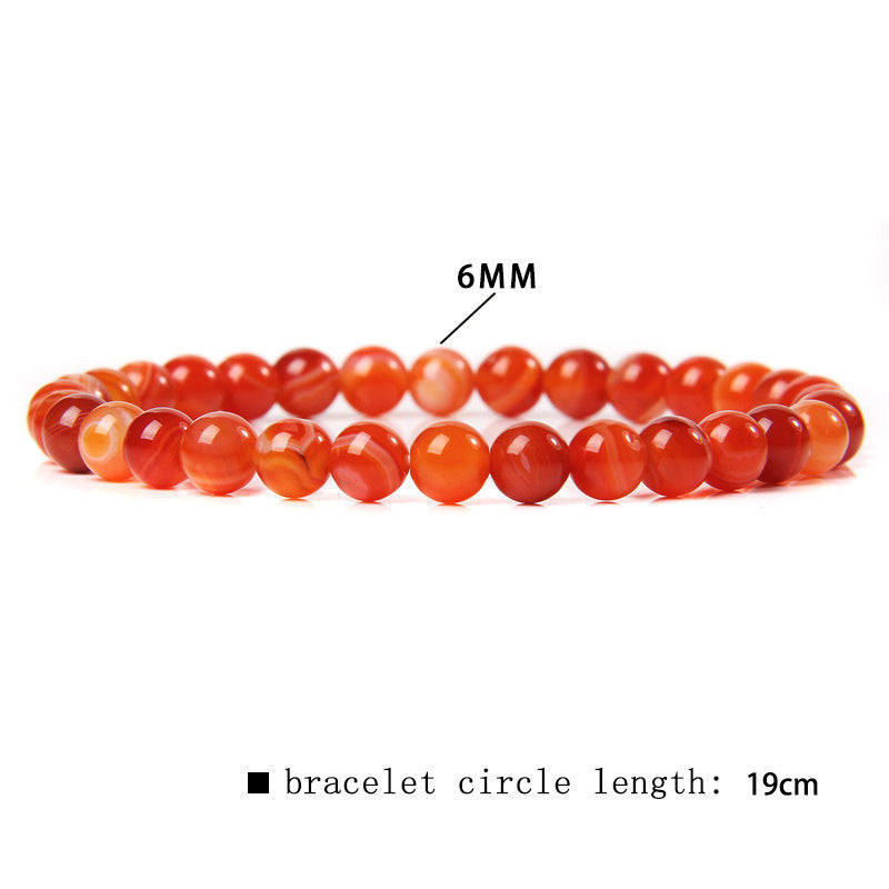 Elegant Casual Geometric Natural Agate Beaded Bracelet Unisex 6mm