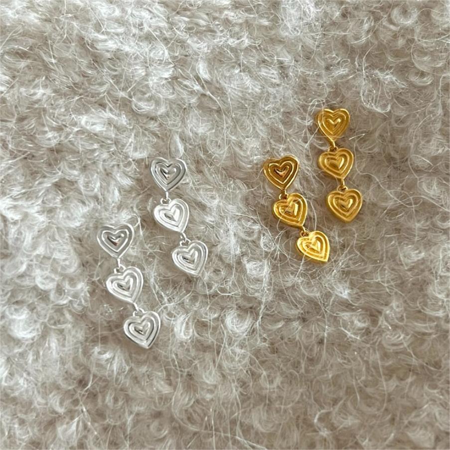 Orecchini a perno da donna minimalisti a forma di cuore in argento sterling 925 placcato oro