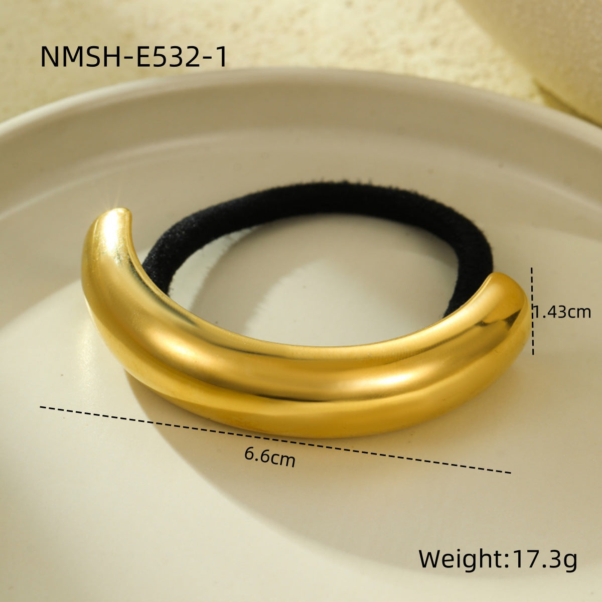Minimalist Shell and Star-Shaped Titanium Steel Hair Ring with 18K Gold Plating for Women