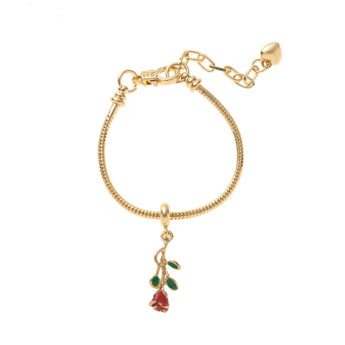 Bracciale da donna in acciaio inossidabile con ciondolo a goccia di olio colorato ed elegante a forma di frutta