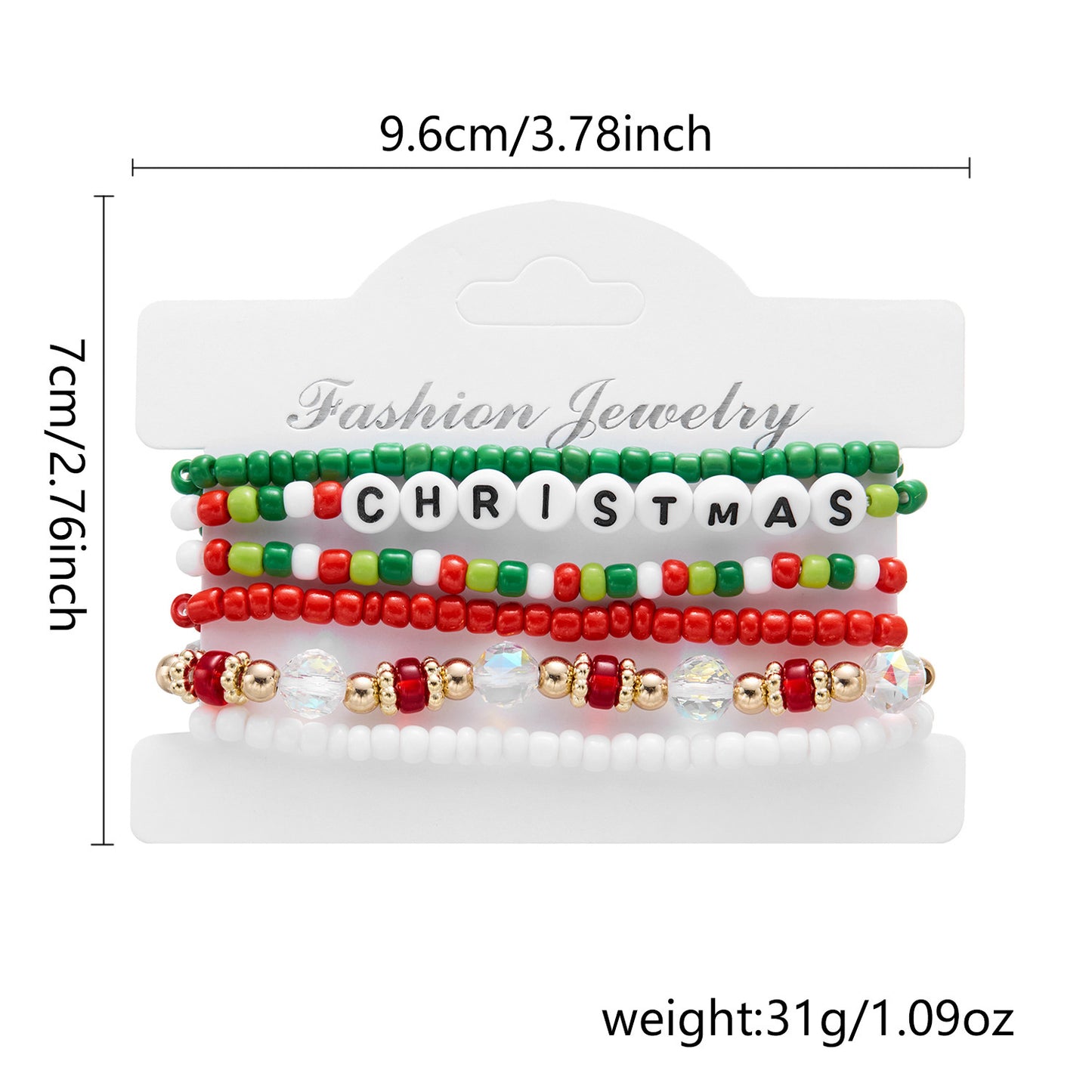 Christmas Cartoon Character Resin Bracelet Set with Snowflake Reindeer Bell Santa Claus Elements Casual Unisex Jewelry