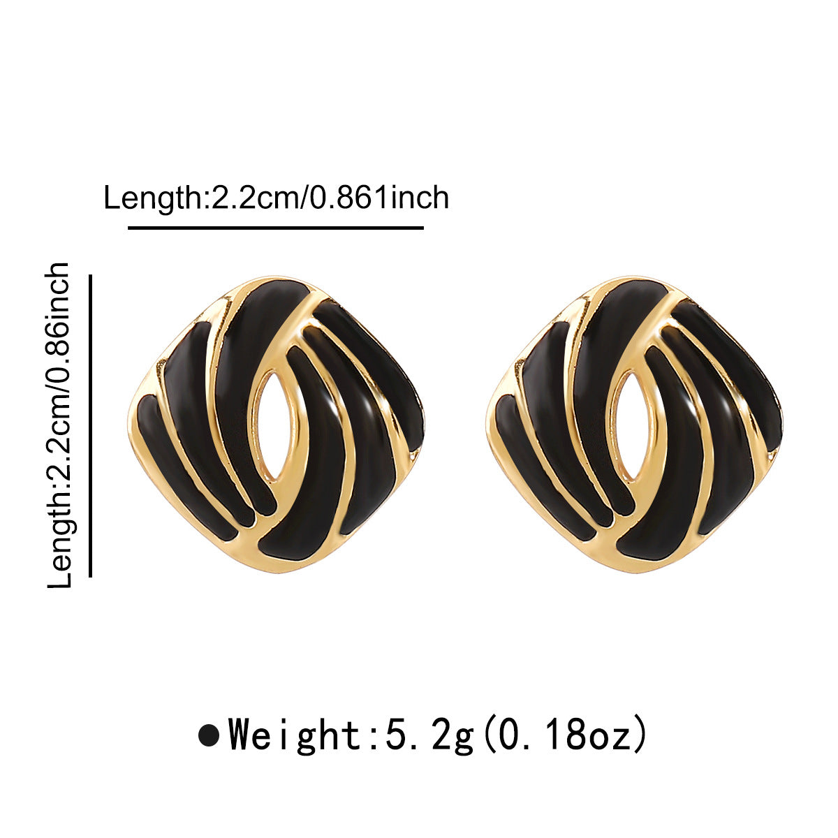 Orecchini da donna geometrici minimalisti in acciaio inossidabile con finitura smaltata stile vintage francese