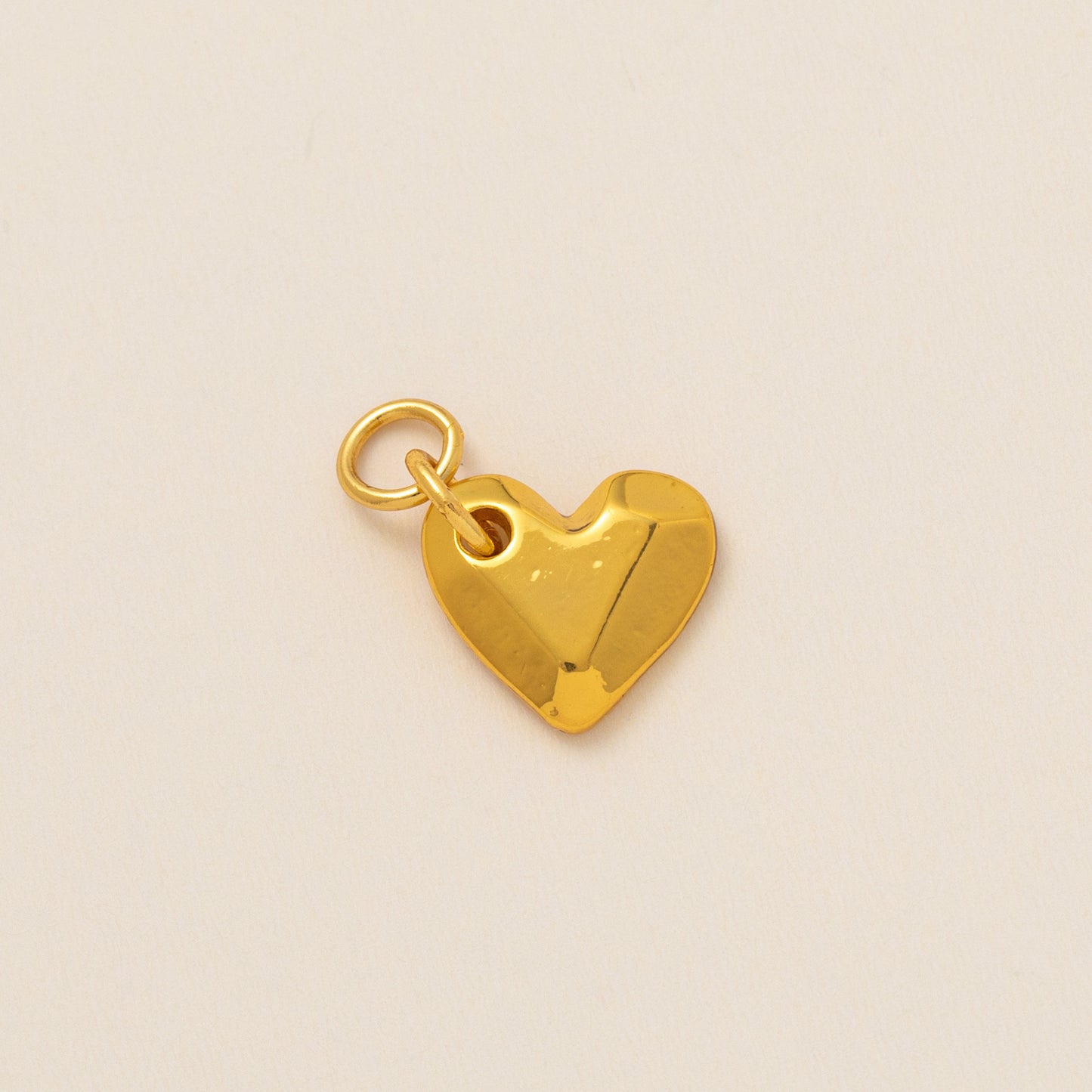 Minimalist Heart and Butterfly Brass and Ceramic Pendant Necklace