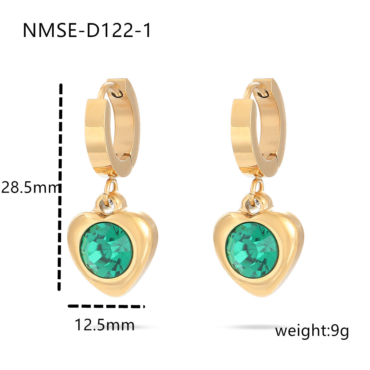 Fashion Geometric Heart 18K Gold Plated Stainless Steel Earrings for Women