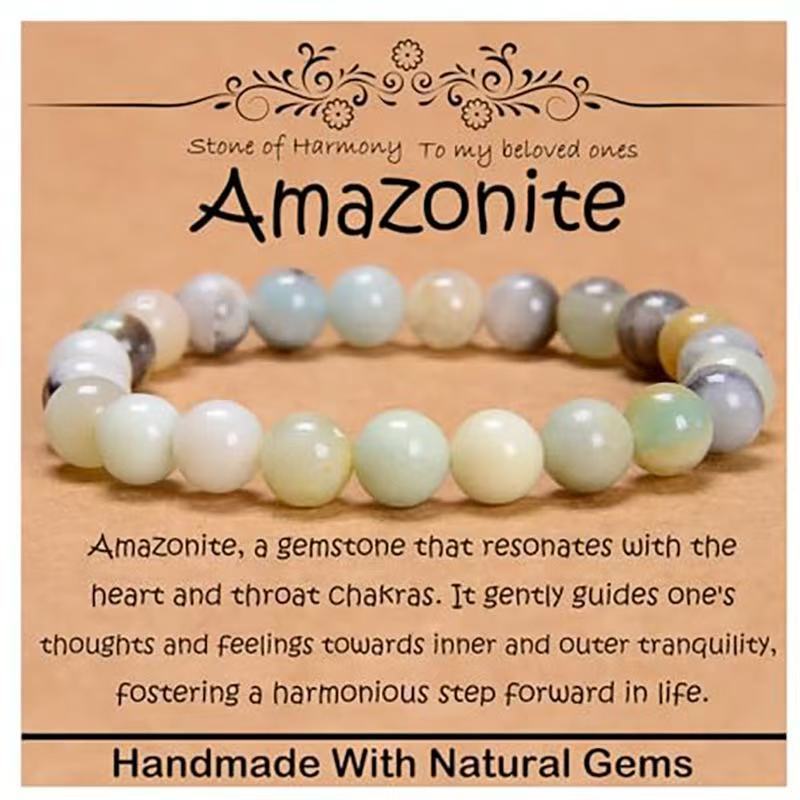 Minimalist Natural Stone Beaded Bracelet Unisex Geometric Round Handmade Jewelry Gift