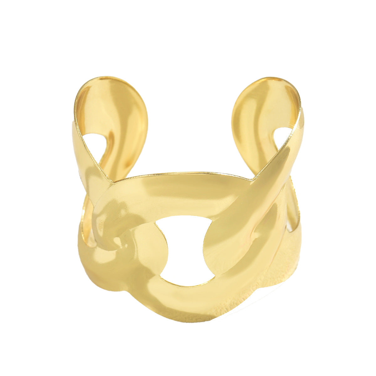 Pulsera Geométrica Minimalista de Lujo para Mujer con Diseño Envolvente Multicapa de Aleación de Zinc Electrochapada Brazalete Abierto