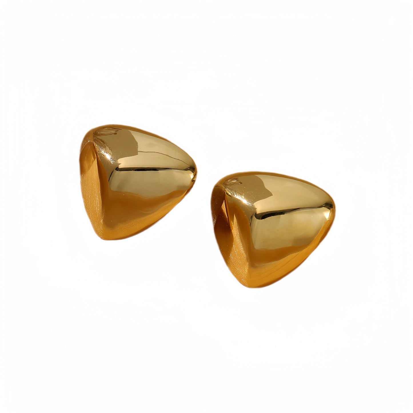 Orecchini minimalisti in acciaio al titanio a forma di cuore con placcatura in oro 18 carati da donna