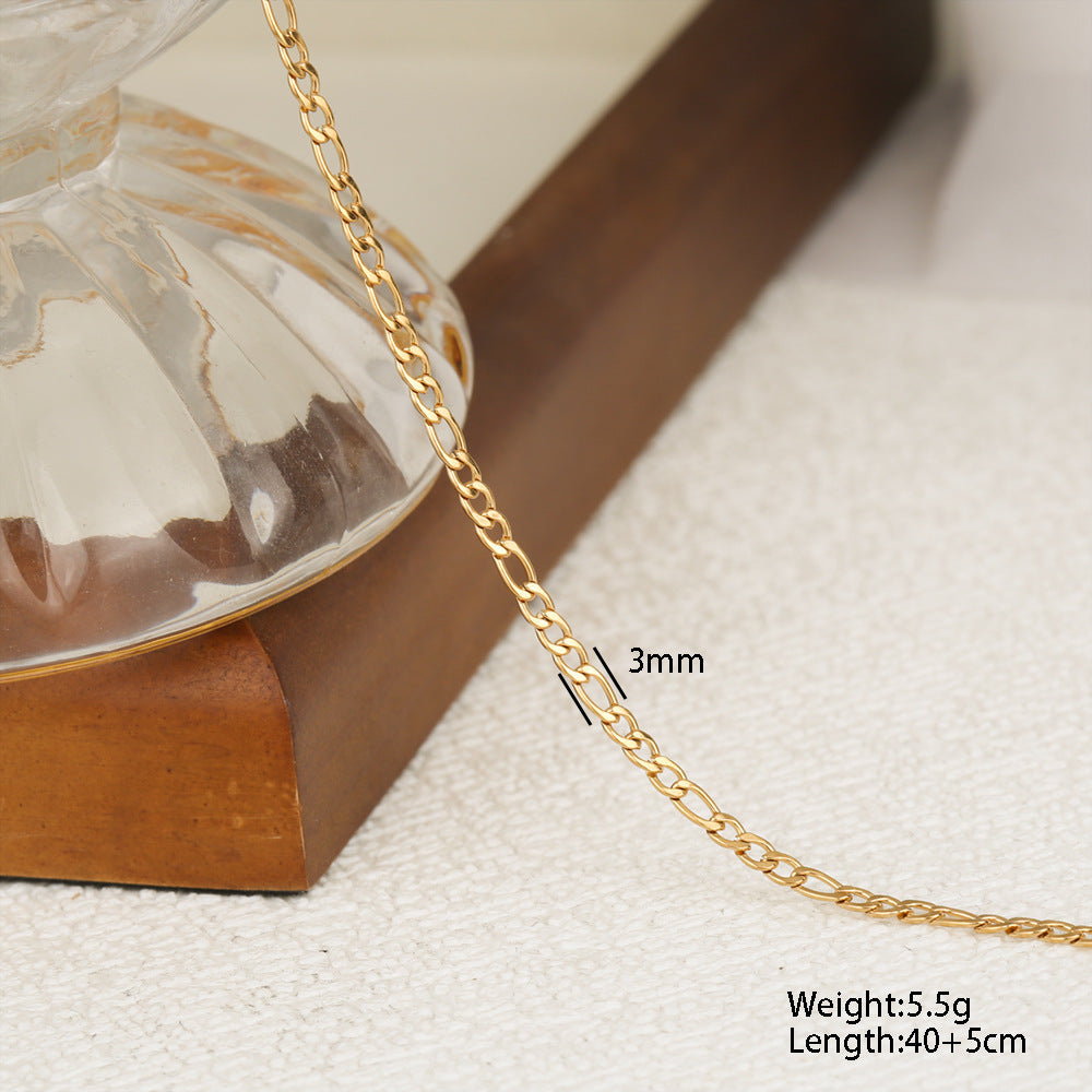 Collana a Catena a Serpente Minimalista in Acciaio Inossidabile da Abbinare Ciondolo in Acciaio al Titanio Design a Cartone Animato a Forma di U Stile Medaglione Unisex