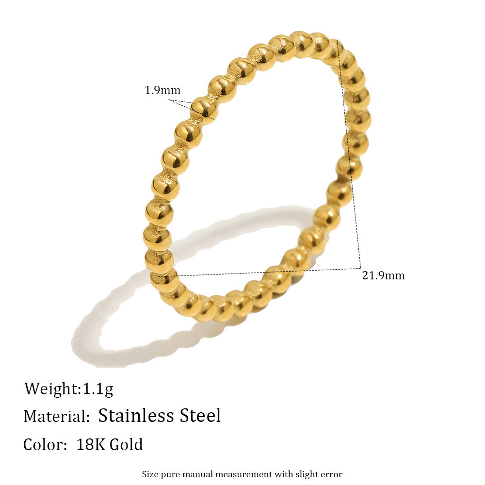 Anillo abierto minimalista de acero inoxidable chapado en oro de 18 quilates con corazón de circonita