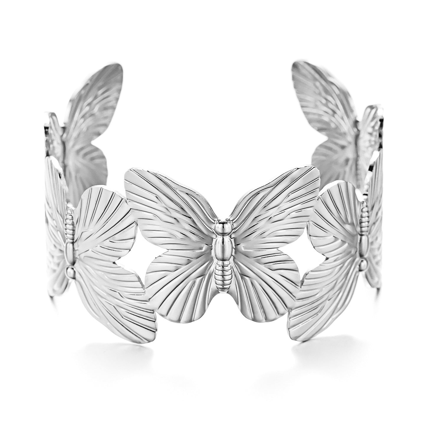 Irregular Butterfly Flower Stainless Steel Plated Bracelet