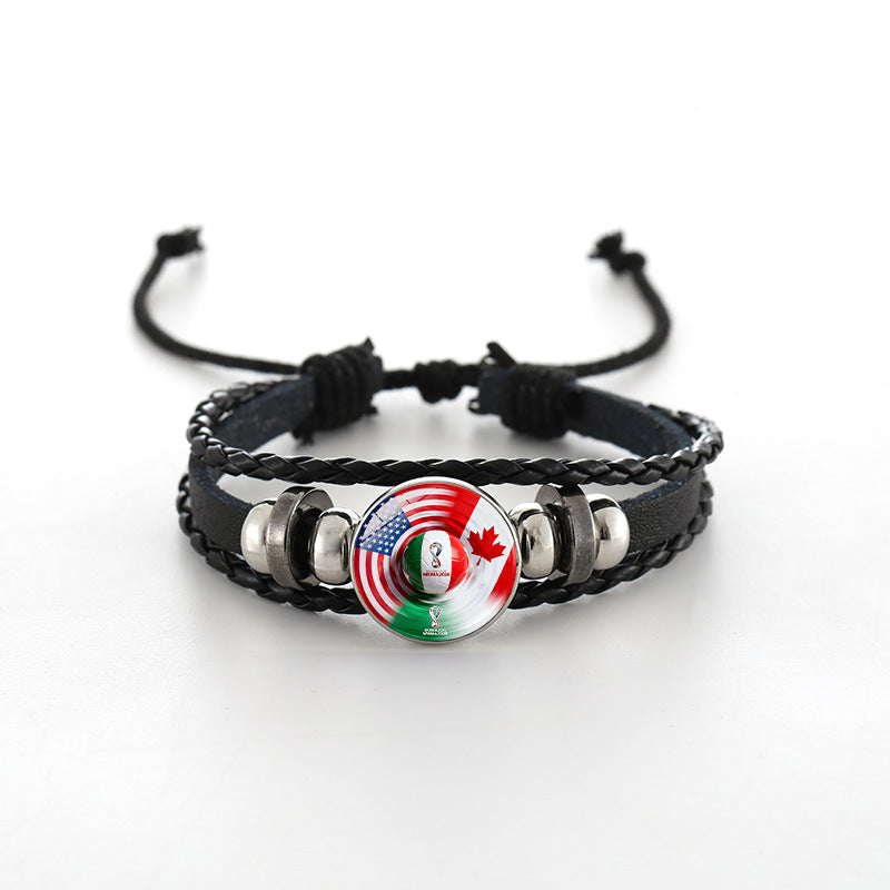 Unisex Leather Bracelet Fashion Casual Woven Bangle