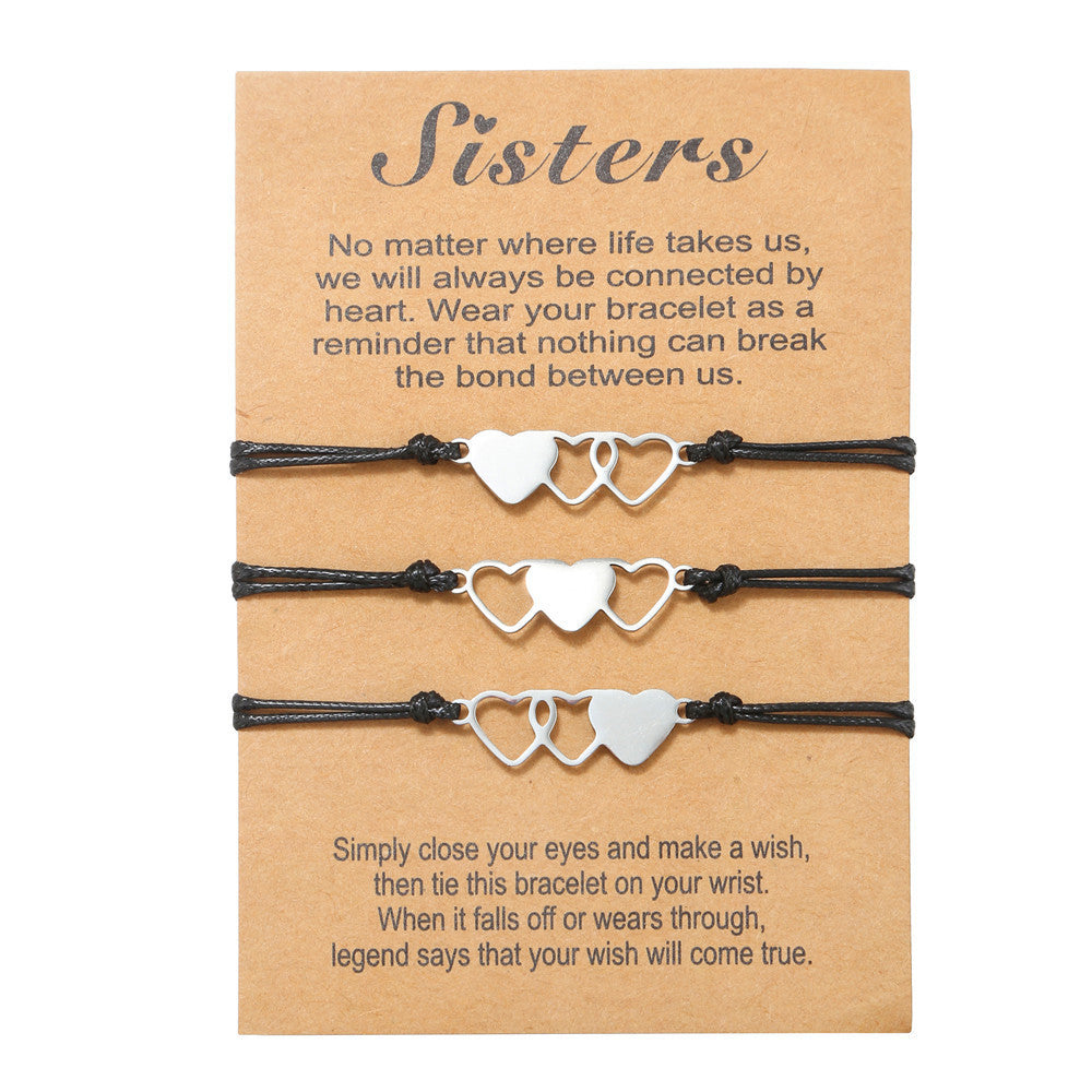 Geometric Stainless Steel Woven Friendship Bracelet Set for Unisex