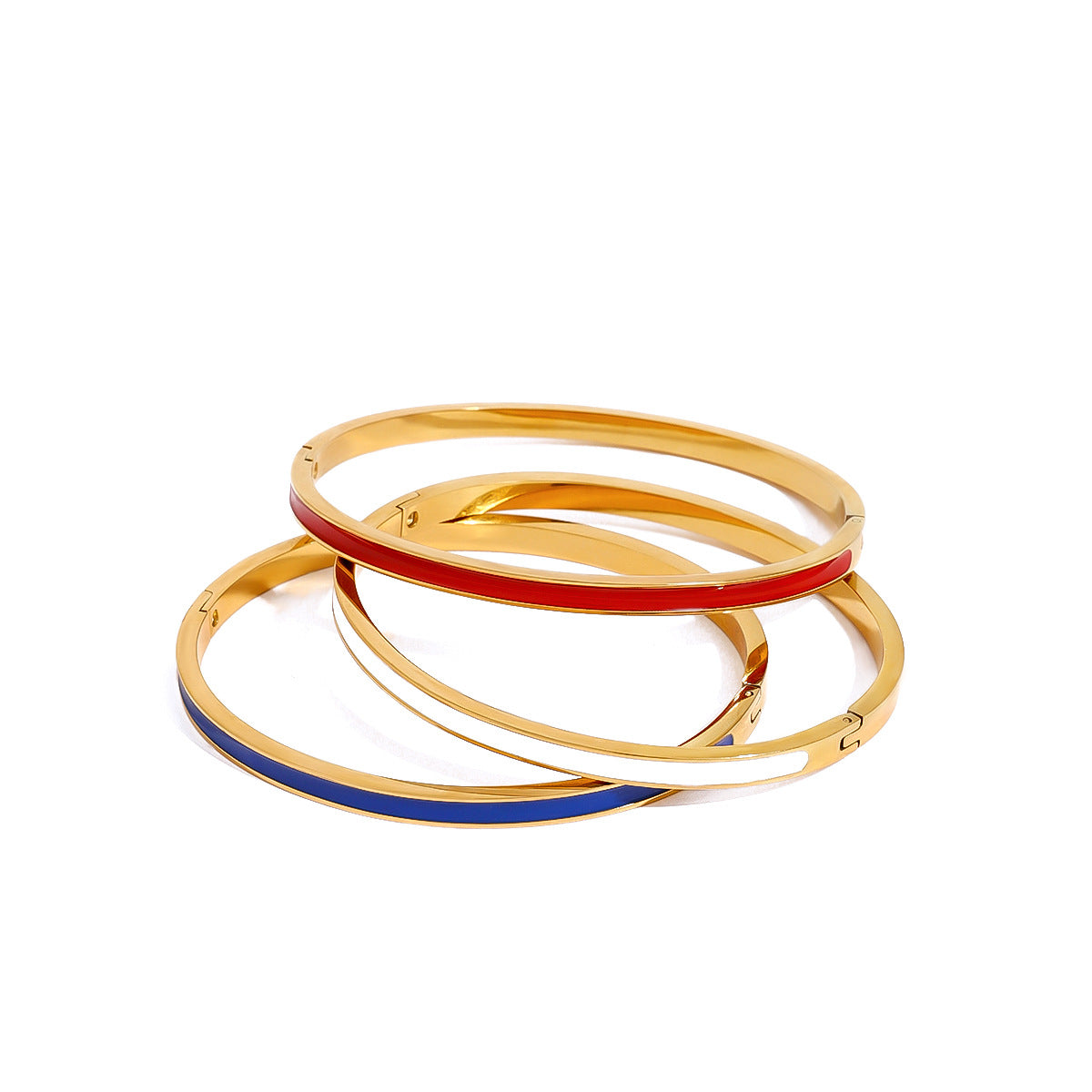 Bracciale a Polsino Minimalista Geometrico in Acciaio Inossidabile Smaltato per Donna e Uomo