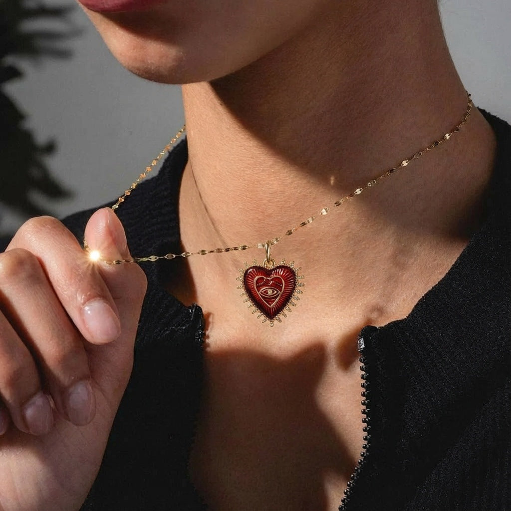 Vintage Heart Brass Plated Charm Bar