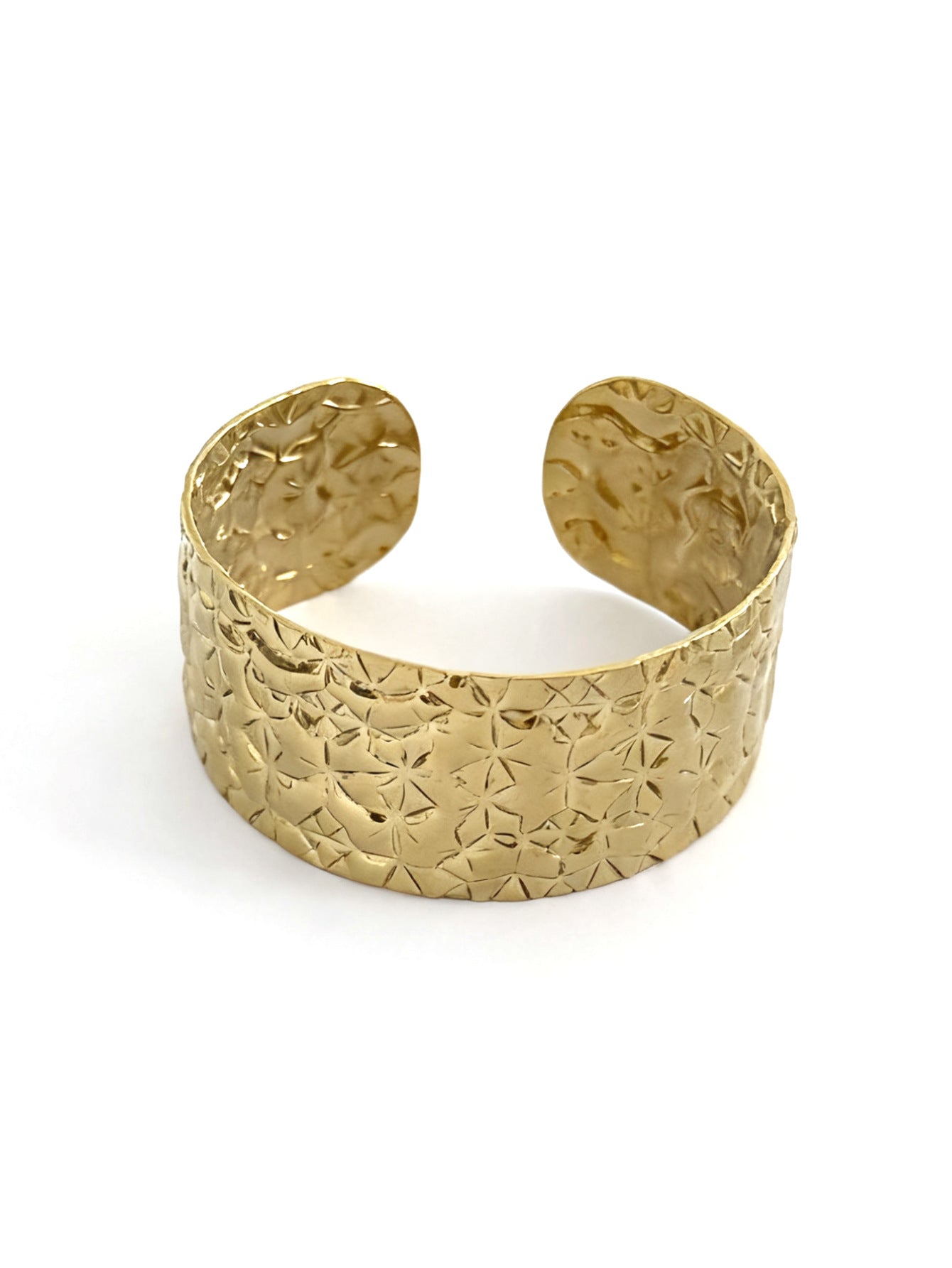 Fashion Irregular Plated Stainless Steel Fabric Wrap Open Cuff Bracelet for Women