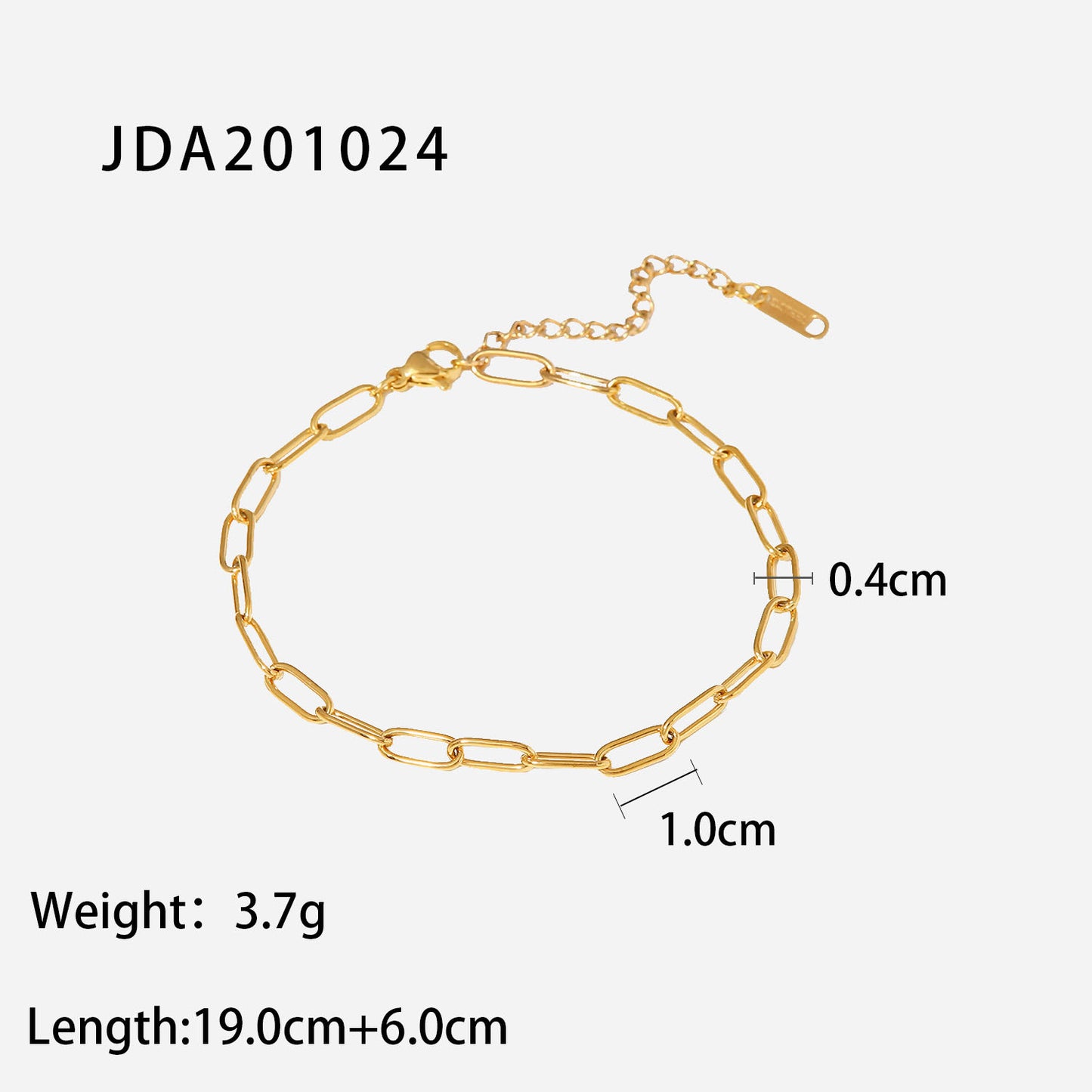 Cavigliera Minimalista Geometrica in Acciaio al Titanio con Catena a Spillo in Oro 18K da Donna