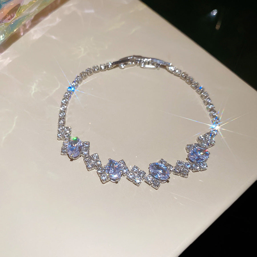 Elegant Gold Plated Brass Butterfly Floral Cubic Zirconia Bracelet for Women
