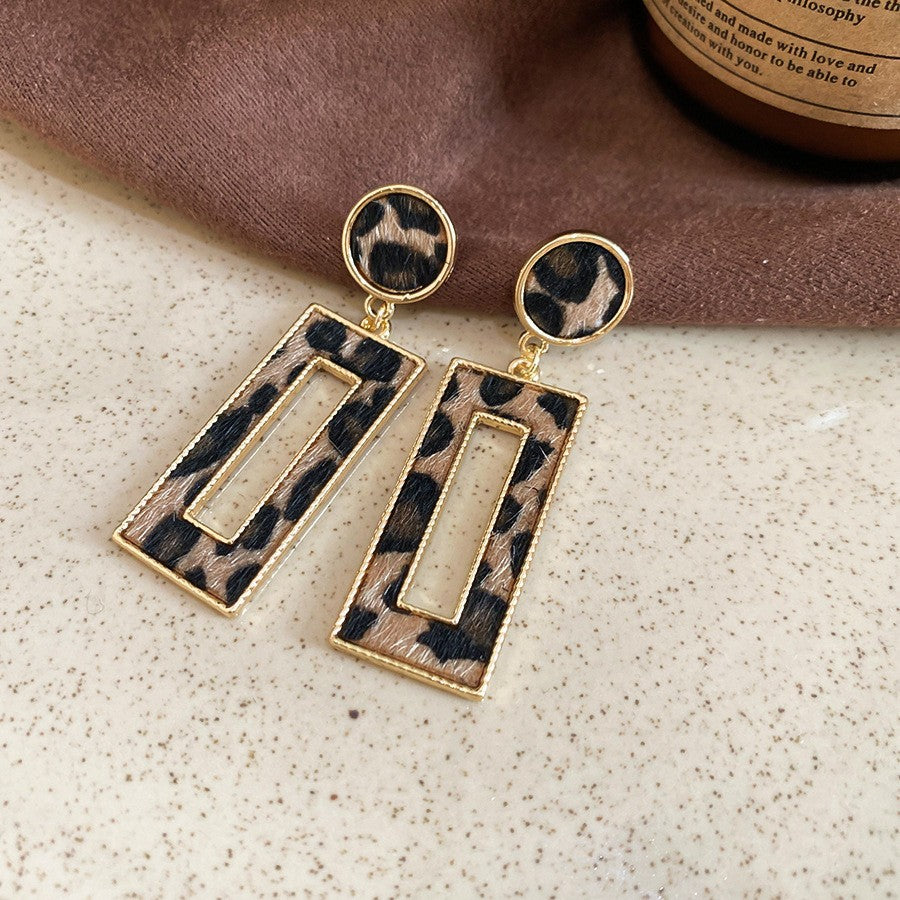 Pendientes Minimalistas Modernos Geométricos Cuadrados y Redondos de Aleación con Postes de Plata de Ley 925 para Mujer