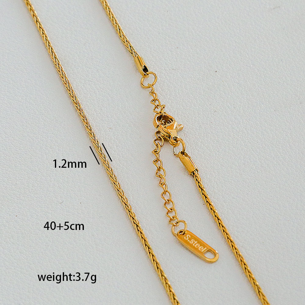 Ciondolo da donna con nappa, catena serpentina placcata in acciaio inossidabile, geometrico minimalista