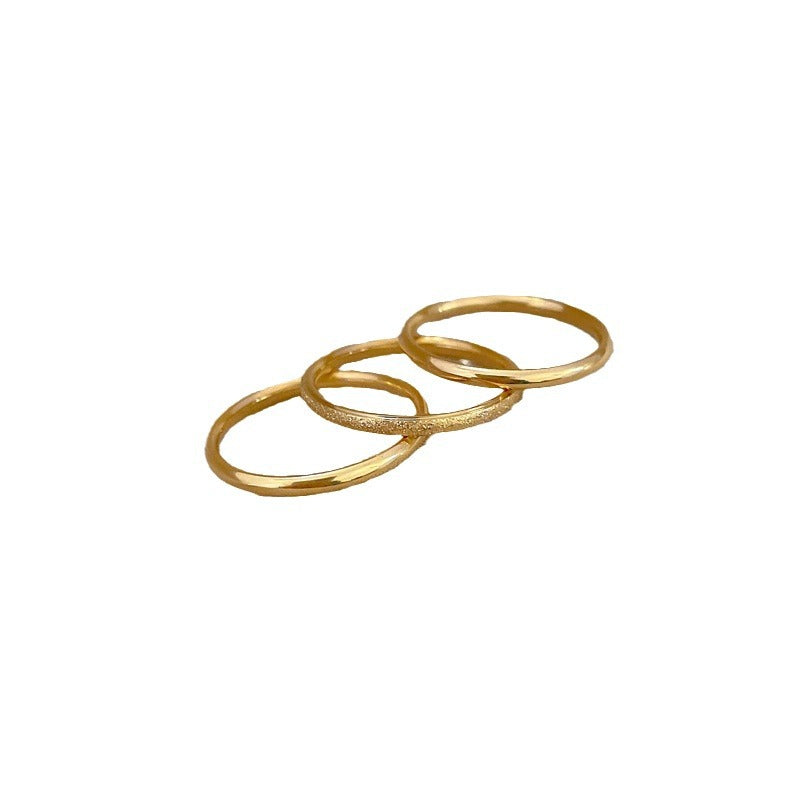 Geometric Minimalist Titanium Steel Polished Ring for Unisex Fashion Commuter