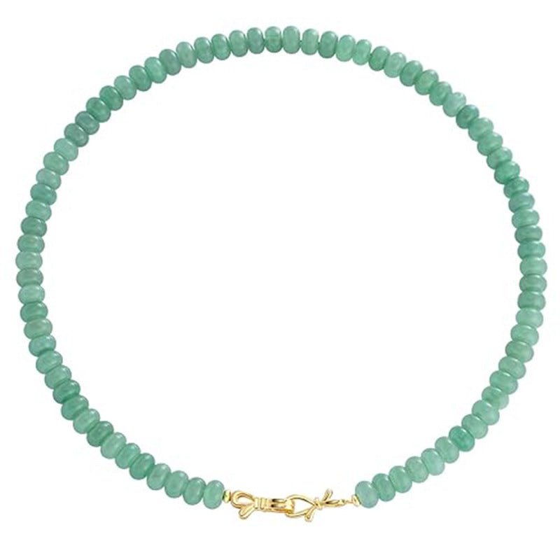 Elegant Natural Stone Agate Turquoise Beaded Necklace Unisex Geometric Round