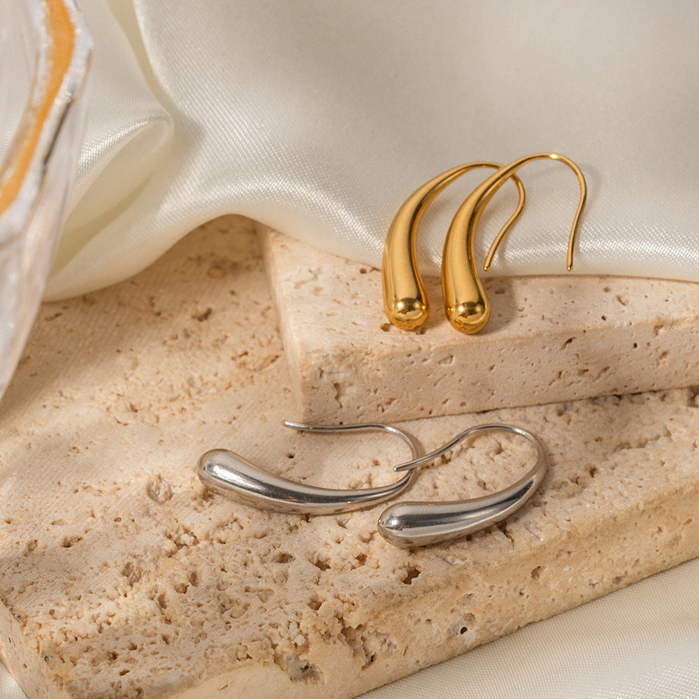 Irregular Geometric Stainless Steel Earrings with Gold Plating for Women, Instagram-Inspired Fashion Jewelry