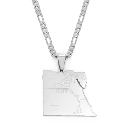 Minimalist Map City Pendant Necklace for Unisex in Stainless Steel with Titanium Steel Charm and Electroplated Finish