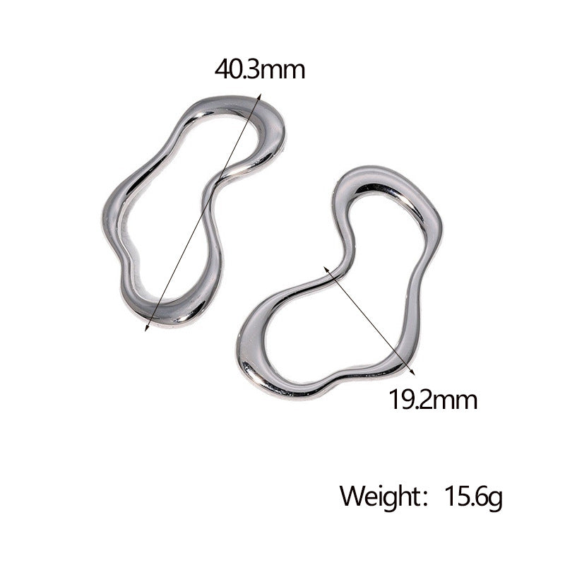 Minimalist Geometric Stainless Steel Earrings with 18K Gold Plating for Women
