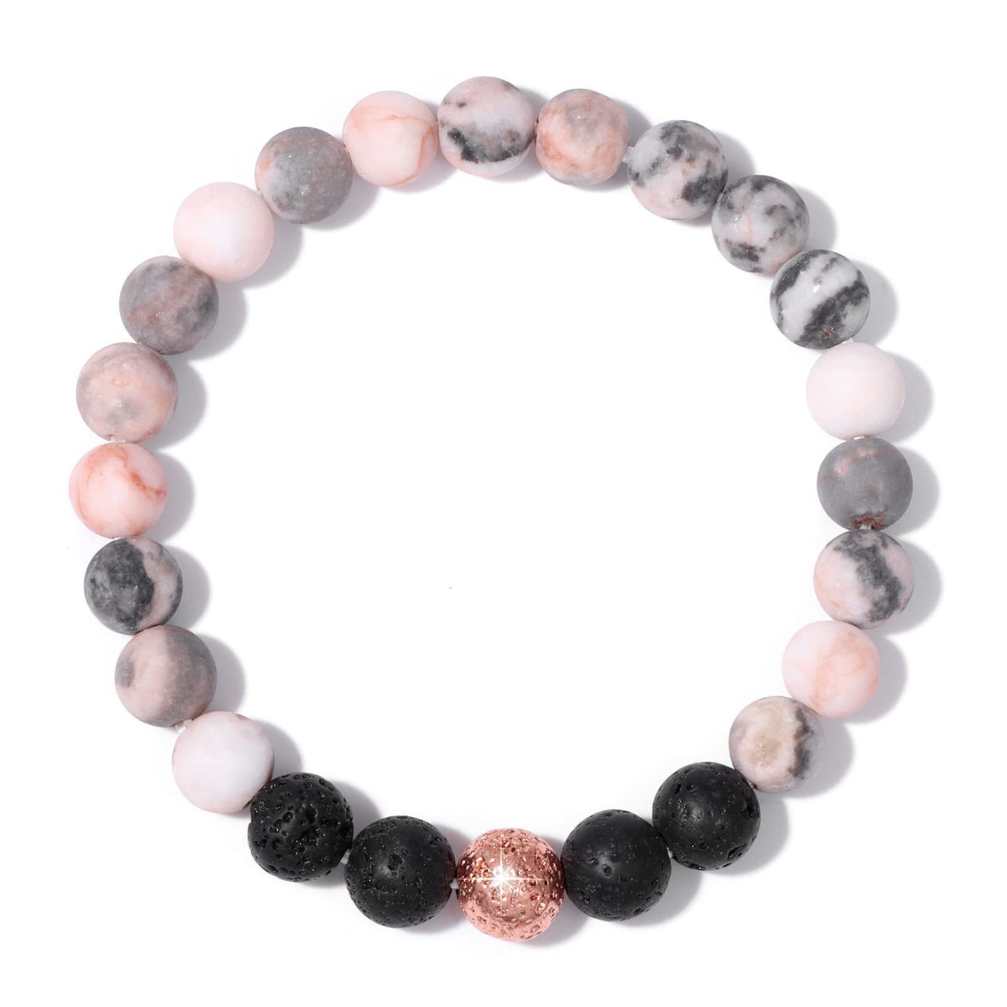 Minimalist Gold Plated Round Agate Beaded Bracelet for Women