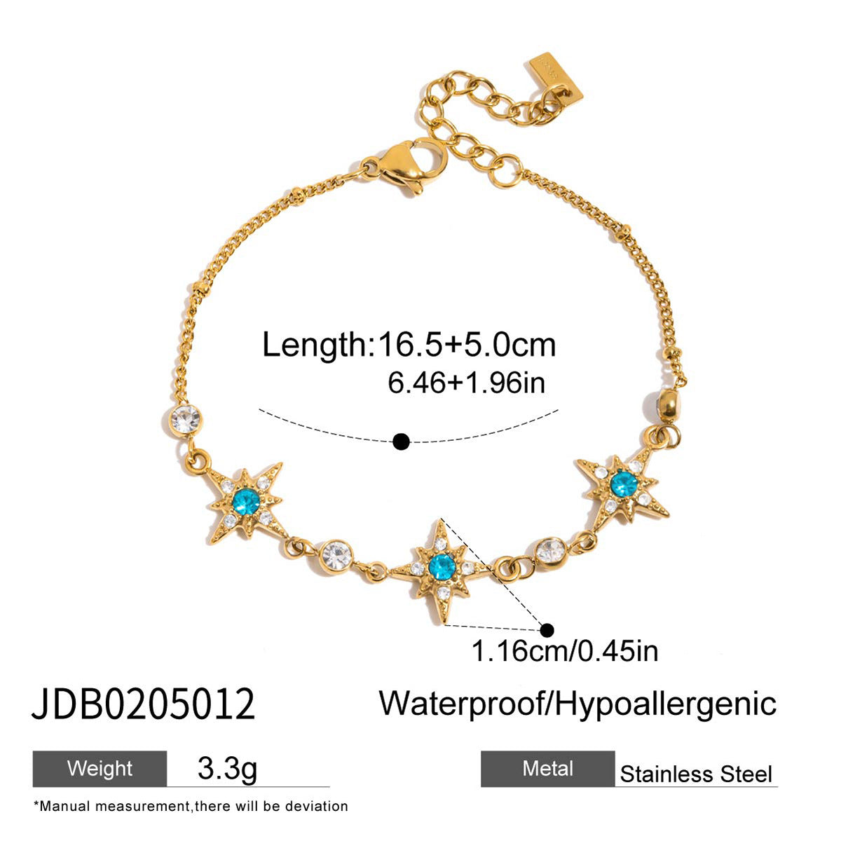 Pulsera geométrica de titanio y acero con baño de oro de 18 quilates Fashion-Commuter para mujer