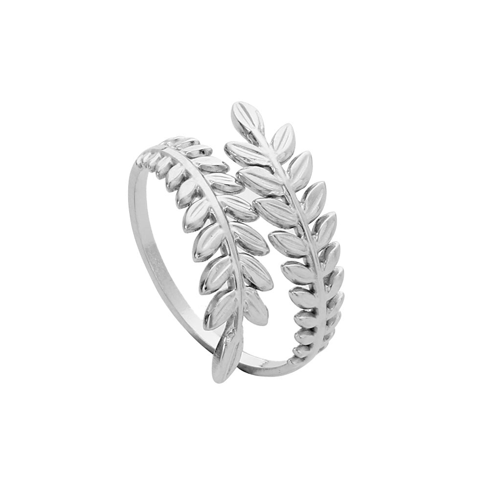 Minimalist Geometric Round Hollow Plated Titanium Steel Open Ring for Unisex