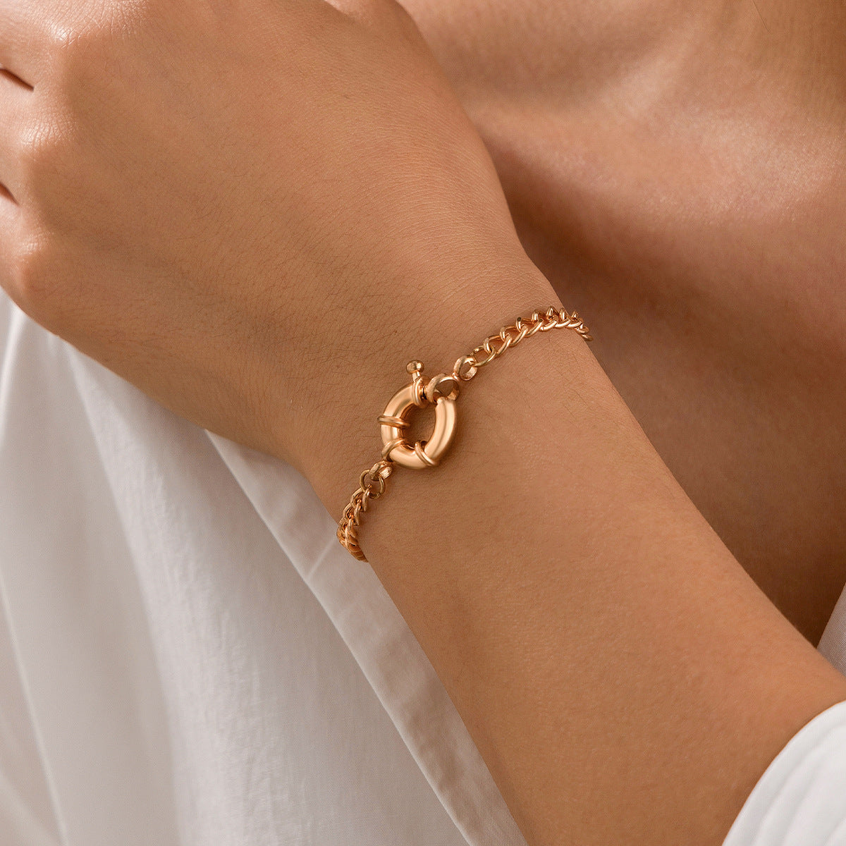 Punk Geometric Alloy Plated Bracelet for Women