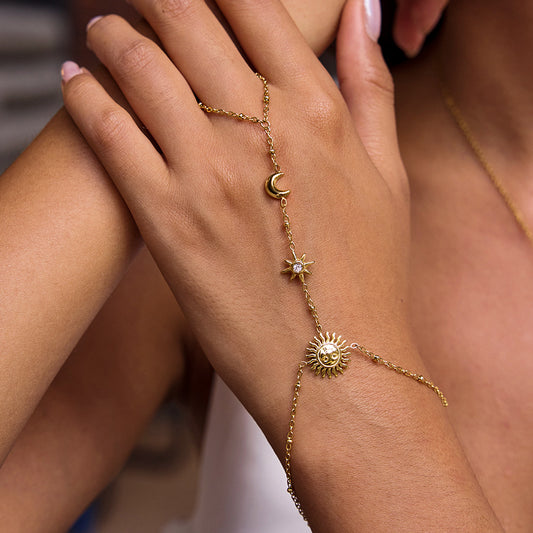 Minimalist Geometric Sun Stainless Steel Bracelet for Women with Plating Finish, Hypoallergenic and Tarnish-Resistant