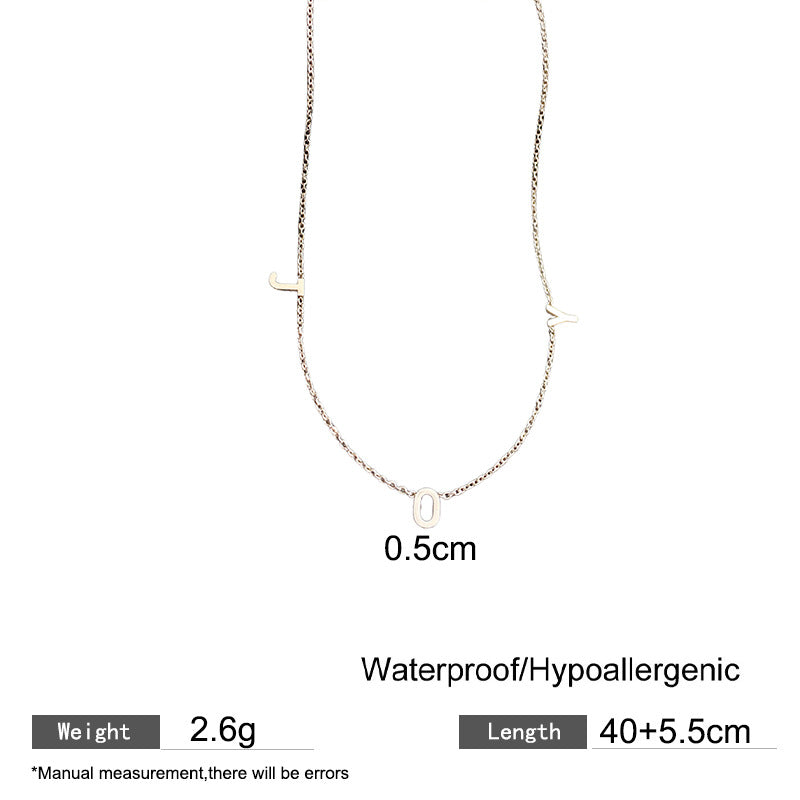 Elegant Letter Geometric Titanium Steel Plated Necklace for Women