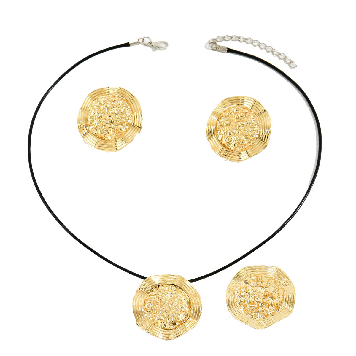 Conjunto de collar y aretes de aleación electrochapada estilo geométrico para mujer, joyería de moda para el día a día con colgante largo