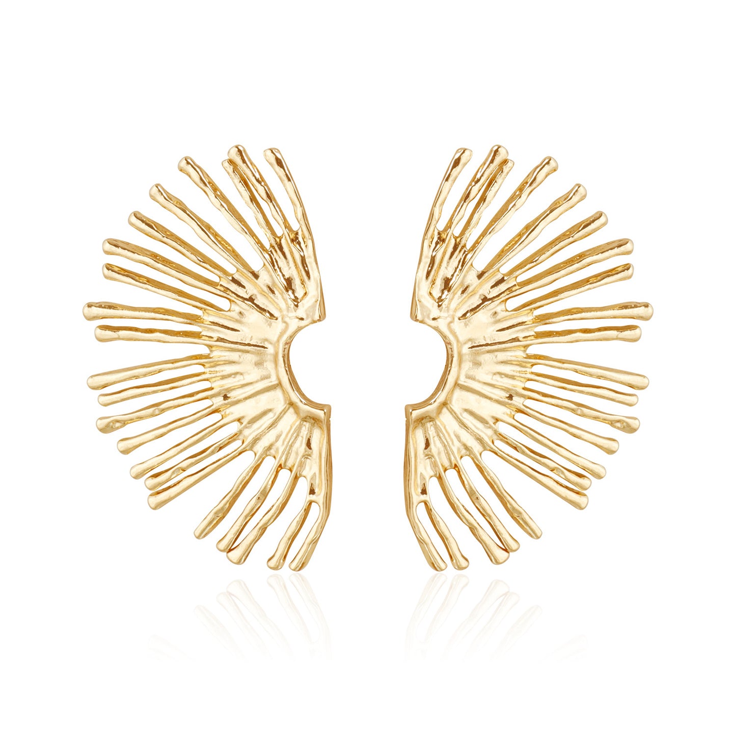Vintage Geometric Wing-Shaped Zinc Alloy Earrings with Plated Finish for Women