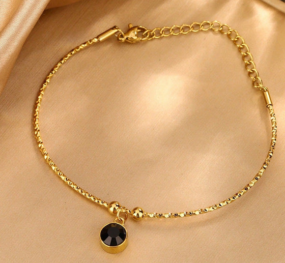 Elegant 18K Gold Plated Geometric Round Titanium Steel Bracelet