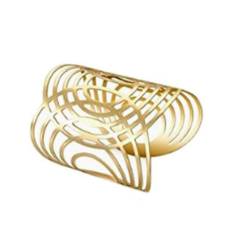 Geometric Hollow Out Plated Metal Cuff Bracelet for Women