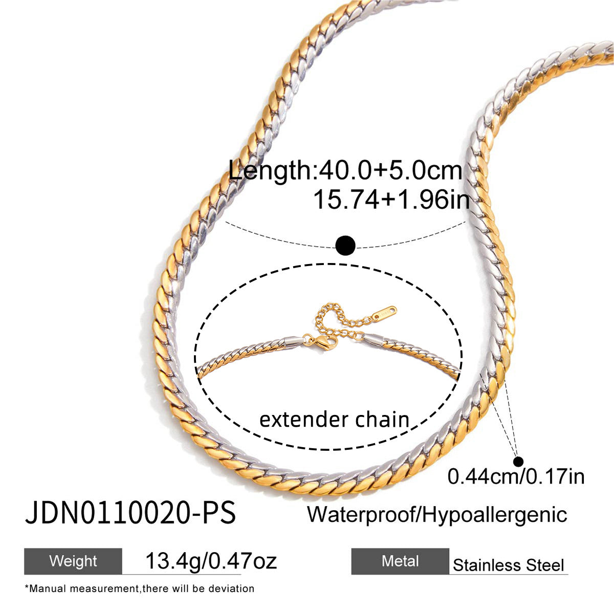 Collana Minimalista Geometrica in Acciaio al Titanio con Placcatura in Oro PVD Sottovuoto per Donna Catena a Clavicola in Acciaio Inossidabile