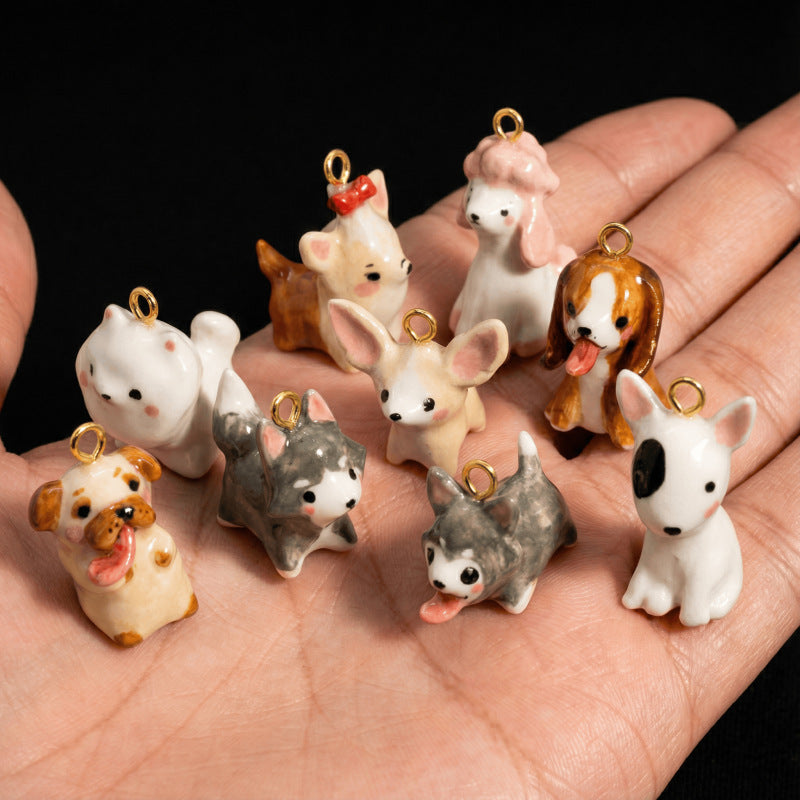 Minimalist Cartoon Animal Geometric Drip Oil Plated Stainless Steel Pendant