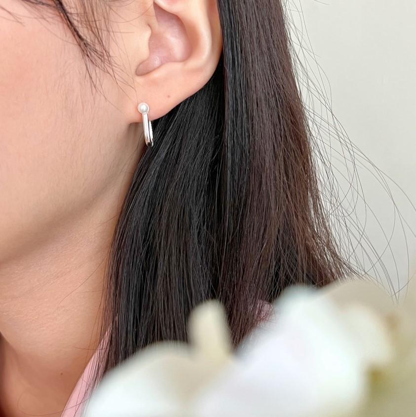 Cute Sweet Fresh Drip-Shaped Pearl Earrings in 925 Sterling Silver with Pearl Inlay